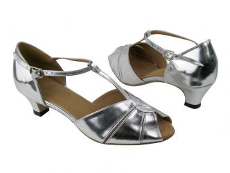 Dance shoes ladies silver leather   
